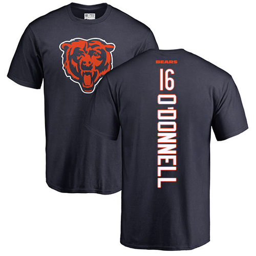 Chicago Bears Men Navy Blue Pat O Donnell Backer NFL Football #16 T Shirt